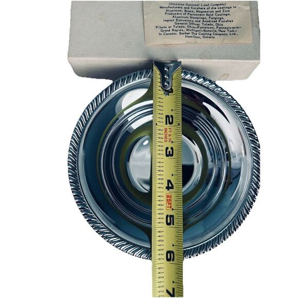 New Doehler Jarvis Utility Bowl Division National Lead Co Silver Chrome In Box - Picture 5 of 11